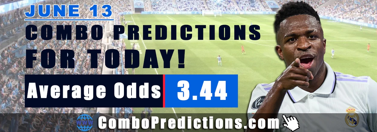 Combo Soccer Predictions for Today (June 13, 2025) – Total Odds 3.44