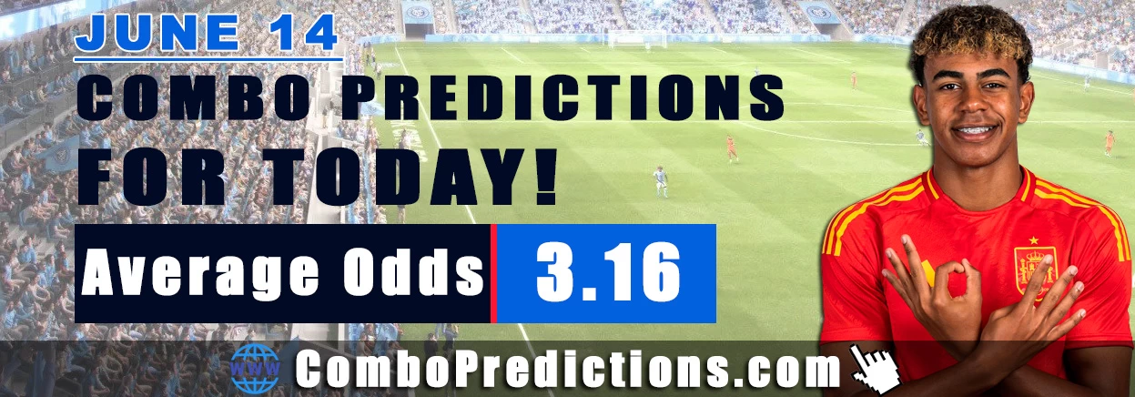 Combo Soccer Predictions for Today (June 14, 2025) – Total Odds 3.16