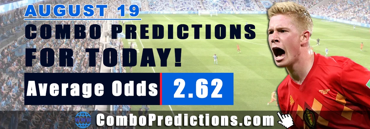 Combo Soccer Predictions for Today (August 19, 2025) – Total Odds 2.62