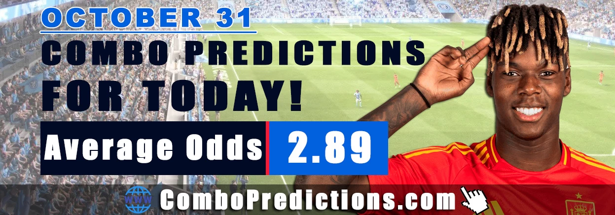Combo Soccer Predictions for Today (October 31, 2025) – Total Odds 2.89