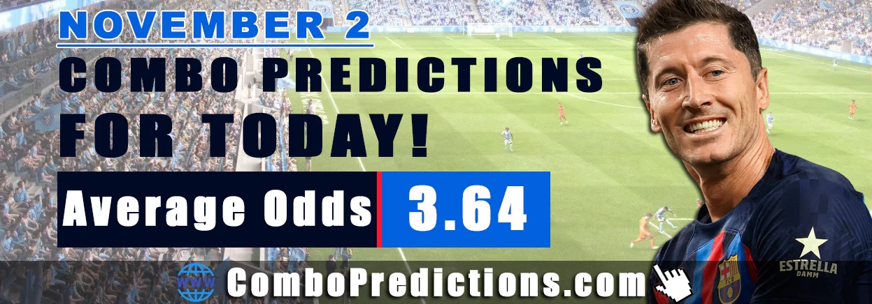 Combo Soccer Predictions for Today (November 2, 2025) – Total Odds 3.64