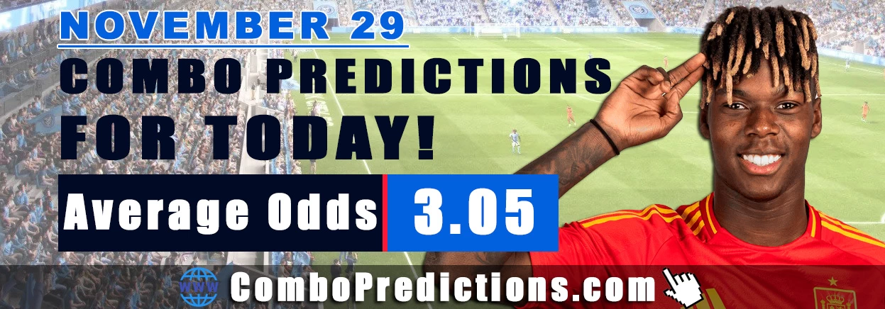 Combo Soccer Predictions for Today (November 29, 2025) – Total Odds 3.05